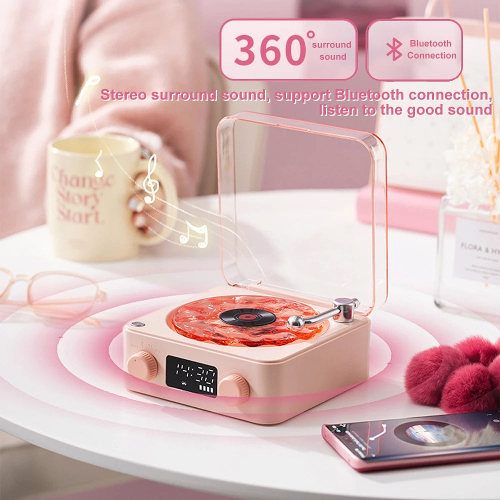 Waves Vinyl Player Portable Speaker with White Noise Dynamic RGB Light Retro Vintage Sleep Aid Turntable Speaker Home Theater Waves Vinyl Player Portable Speaker with White Noise Dynamic RGB Light Retro Vintage Sleep Aid Turntable Speaker Home Theater